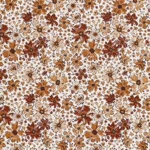 French terry digital print flowers offwhite