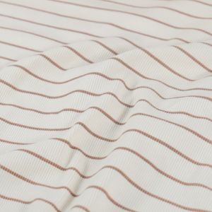Rib jersey stripes ivory
