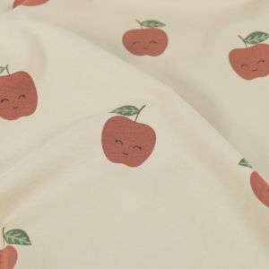 French terry apples beige