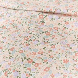 Cotton jersey flowers offwhite