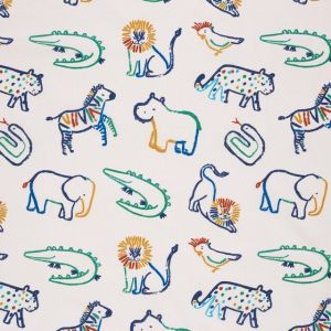 Cotton poplin animals offwhite