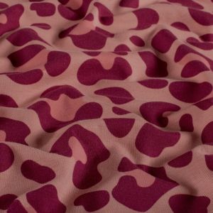 Cotton jersey leopard old pink