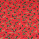 50x140 cm cotton christmas holly red/gold