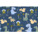 Cotton jersey dinos steel blue