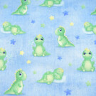 French Terry brushed digital printed jeans look dinos light blue