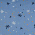 50x140 cm cotton christmas snowflakes steel blue/bronze