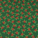 50x140 cm cotton christmas flowers dark green