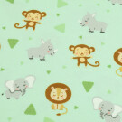 100x150 cm cotton jersey animals mint