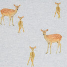 Jogging fabric digital printed deer melange light grey