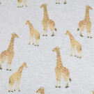 Jogging fabric digital printed giraffes melange light grey