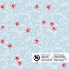 cotton poplin printed lace with roses light blue