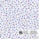 cotton poplin printed flowers purple