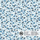 cotton poplin printed flowers blue
