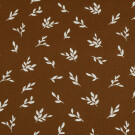 cotton poplin printed leaves brown