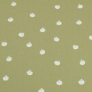 cotton poplin printed apples olive green