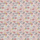 50x150cm Cotton jersey leaves pink