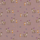 95x150cm Cotton jersey deer and foxes old pink