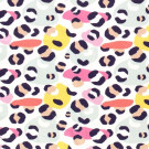 Jogging fabric digital printed leopard white/multicolor