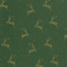 50x145 cm Cotton christmas deer green/gold
