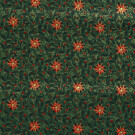 50x145 cm Cotton christmas holly/flowers green/gold