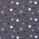 50x145 cm Cotton christmas balls grey blue/bronze