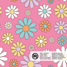 50x150cm Cotton jersey flowers pink