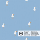 50x150cm Cotton jersey seagulls baby blue