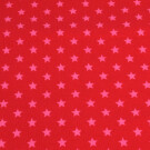 95x150 cm cotton jersey stars red/pink