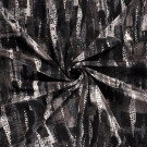 Jersey fabric discharge printed abstract dark grey