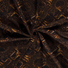 Jersey fabric discharge printed abstract brown