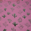 95x150 cm Cotton jersey Cactus old-pink/green-metallic