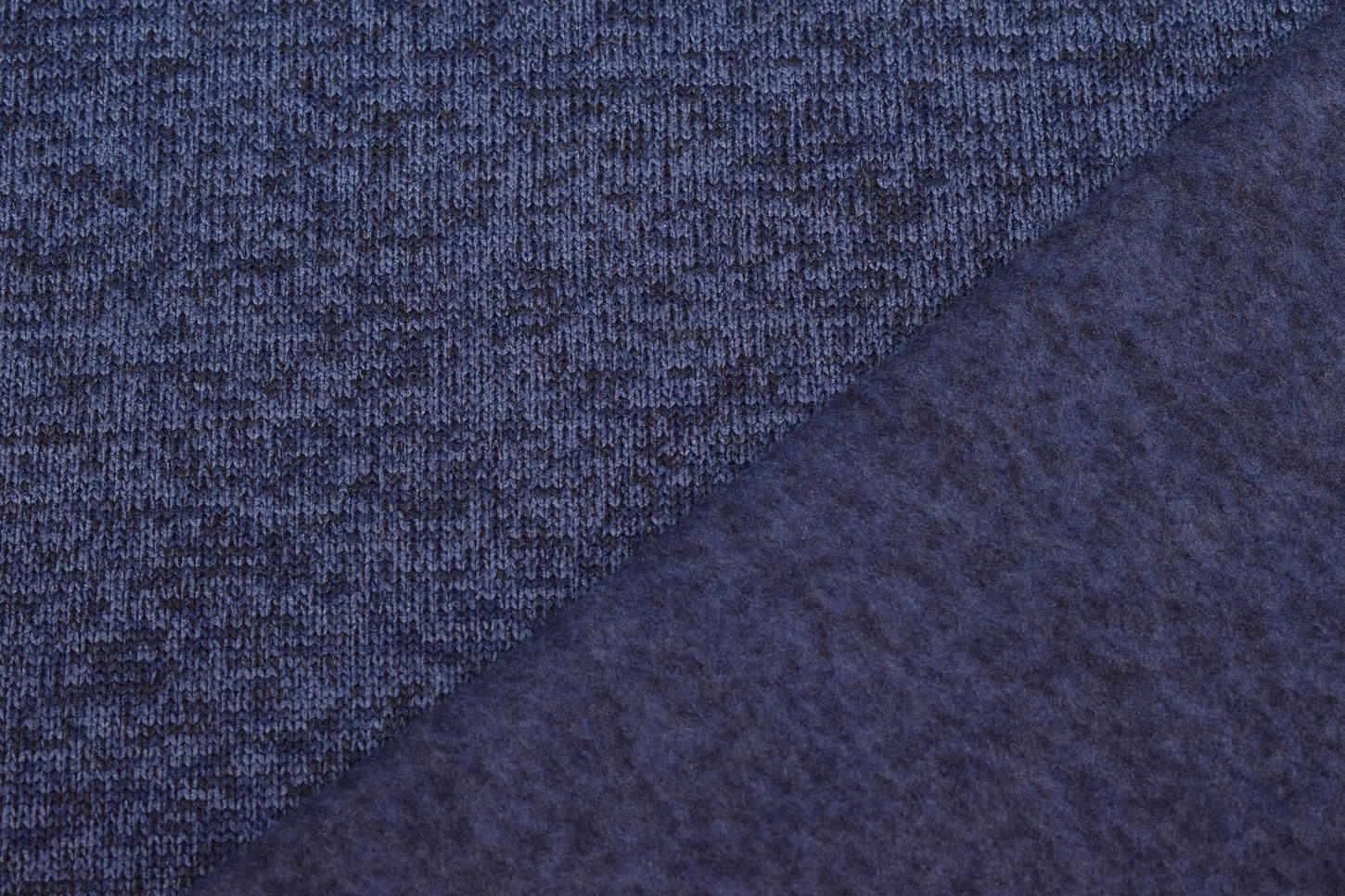Strickfleece meliert stahlblau