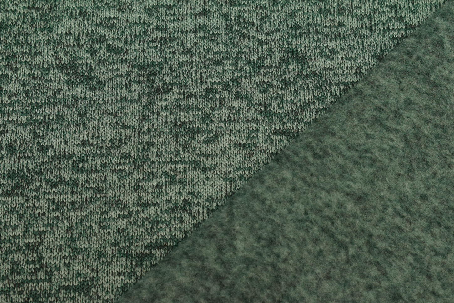 Strickfleece meliert dunkelgrün
