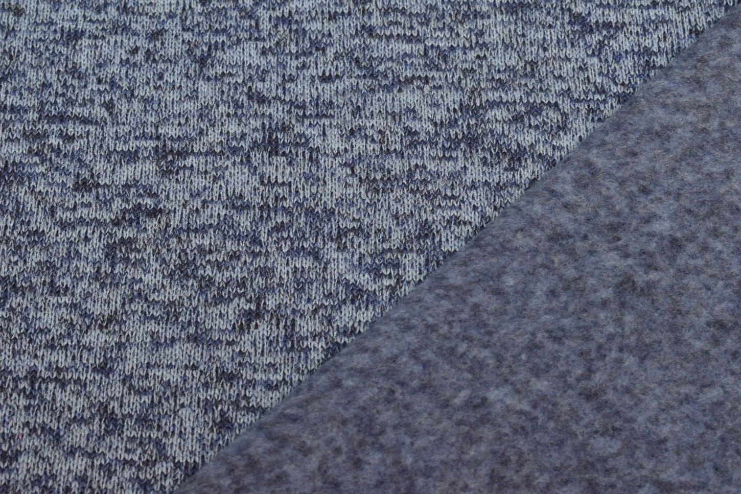 Strickfleece meliert hellblau